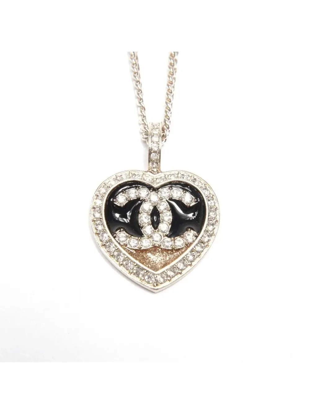 Chanel Cc Logo Heart Pendant Necklace #244529C14B